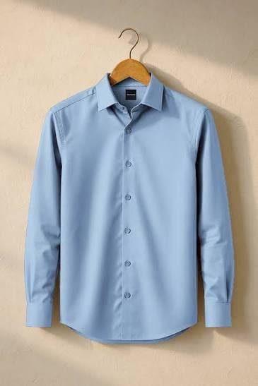 Cotton Light Blue Formal shirt — back
