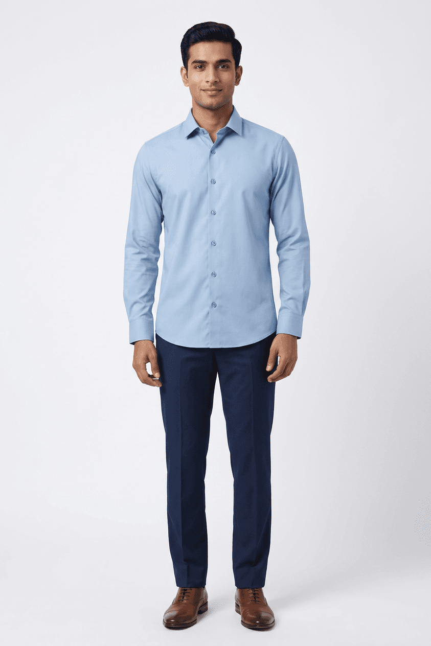 Cotton Light Blue Formal shirt