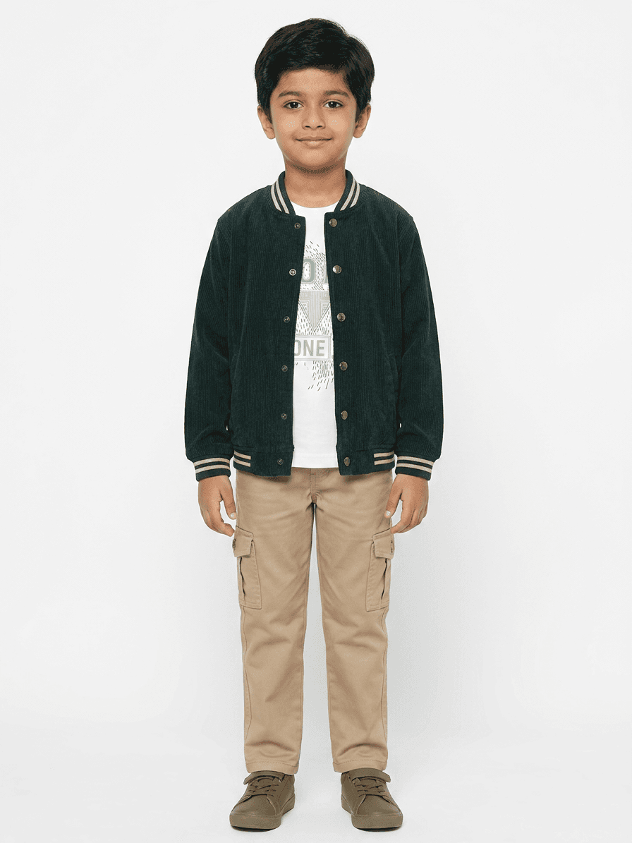 Green Bomber jacket with T-shirt set
